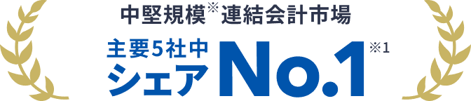 中堅規模 ※ 連結会計市場 主要5社中 シェアNo.1 ※1