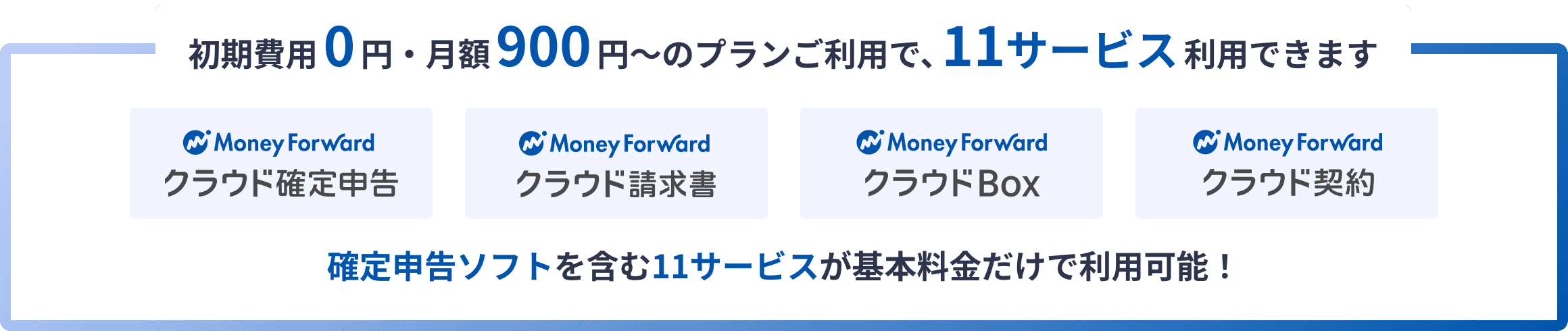 初期費用0円・月額2,980円から、11サービス利用できます