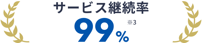 サービス継続率 99% ※3