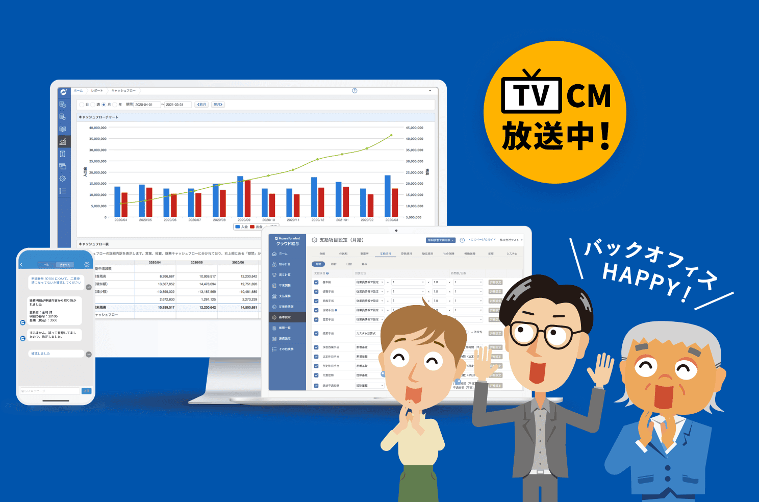 テレビCM放映中！バックオフィスHAPPY！